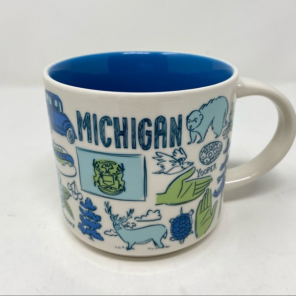 Starbucks Michigan Been There Series Ceramic Coffee Mug Cup 14oz